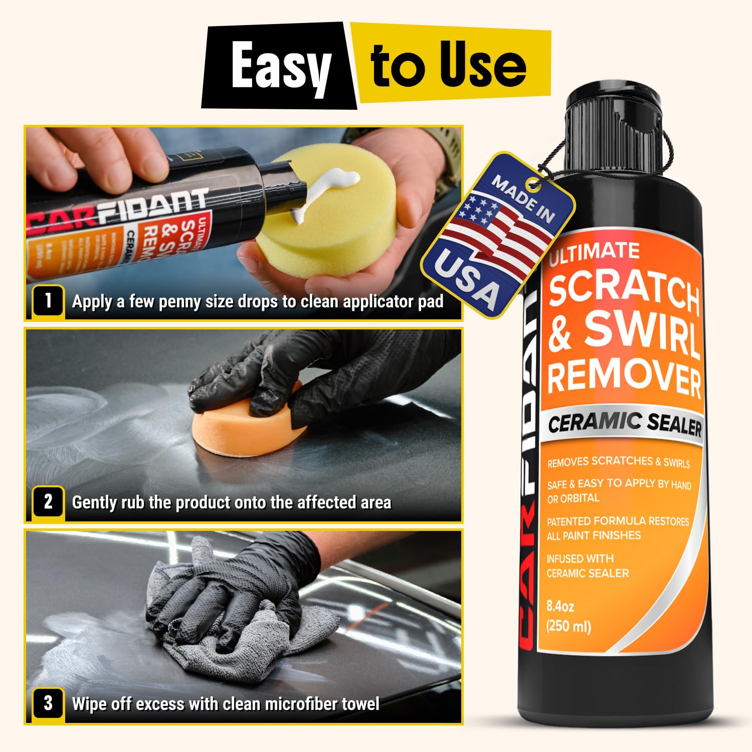 Scratch Repair & Swirl Remover Kit with Buffer Pad 8.4 fl oz
