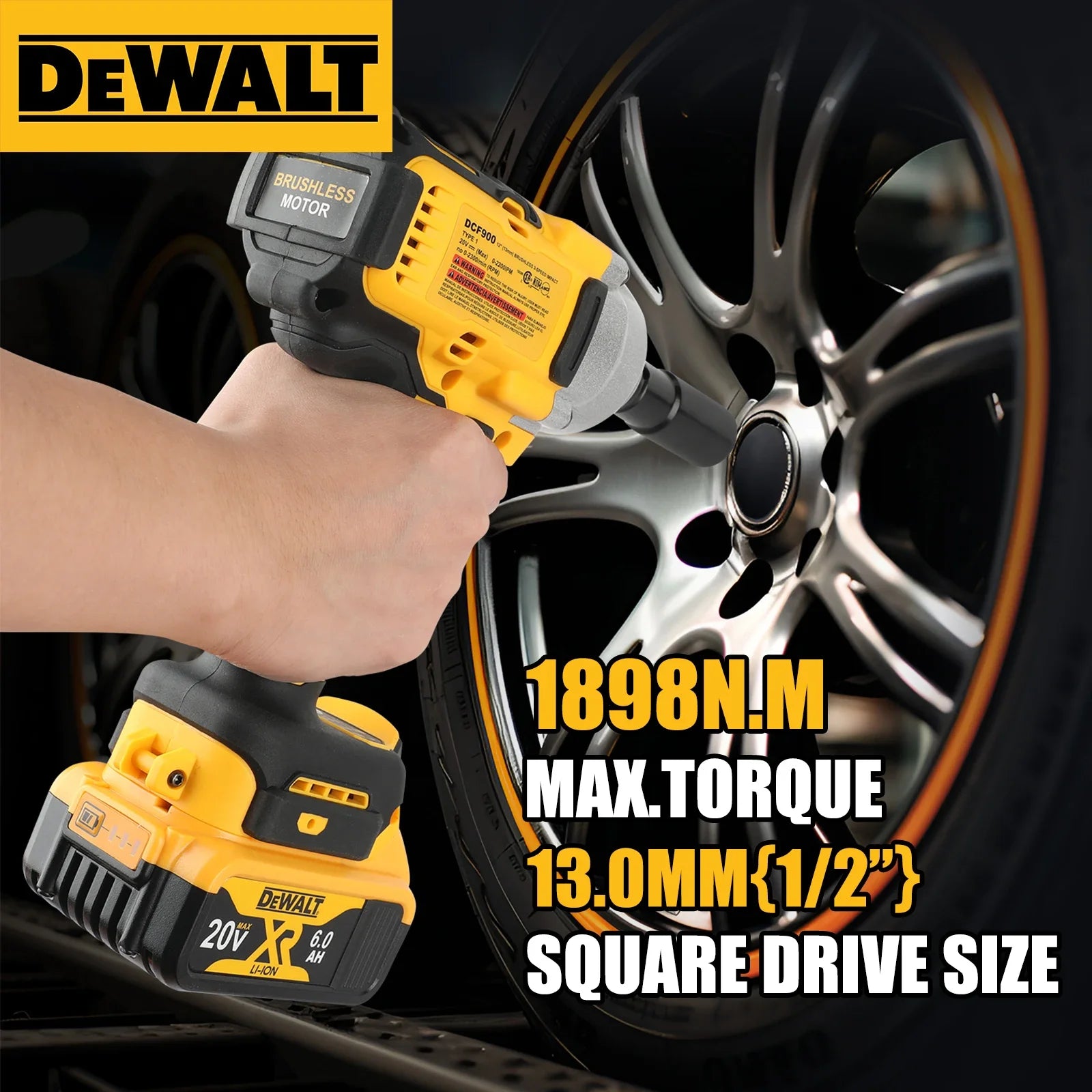 Llave de impacto sin escobillas DEWALT de 20 V