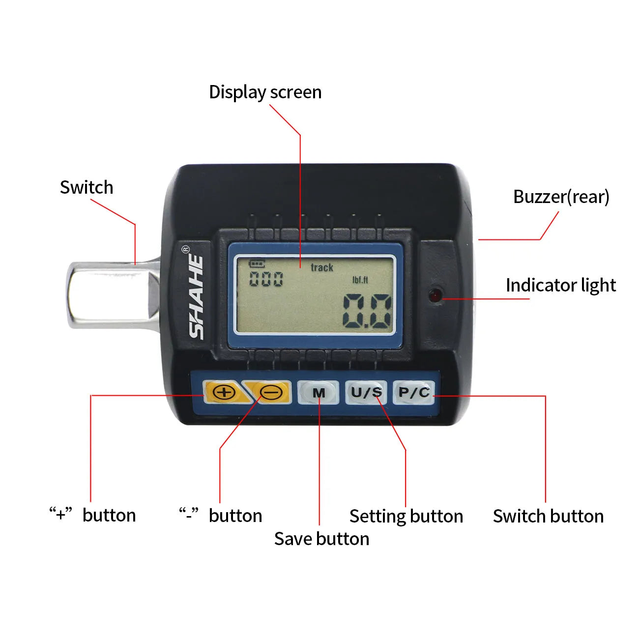 Llave dinamométrica digital Shahe